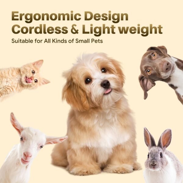 4-in-1 Small Dog Grooming Kit – Cordless Low-Noise Trimmer with Nail Grinder for Paws, Ears & Face - Image 6